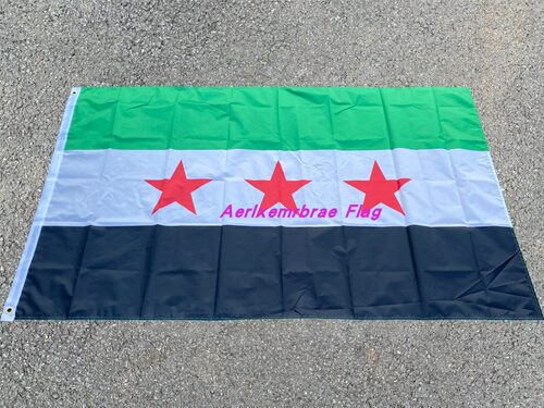 4号世界各国旗帜 涤纶布90x150三星叙利亚国旗 Old Syrian Flag