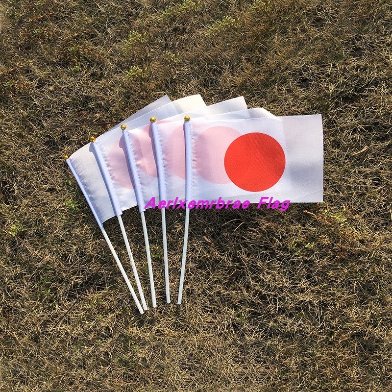 50面 8号21x14 日本手摇世界国旗送塑料手摇旗杆