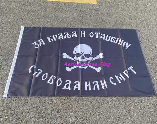 万圣节旗子 涤纶布海盗旗90x150厘米骷髅头旗帜 Skull Flag