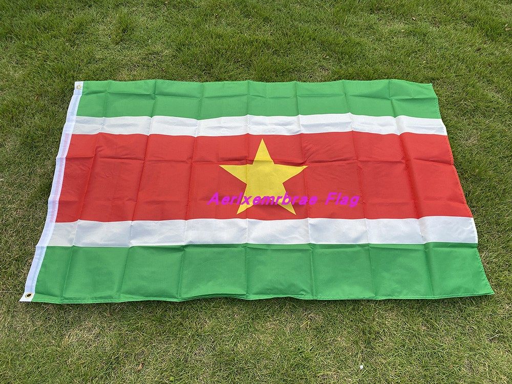 4号世界各国国旗涤纶布国庆节日90x150苏里南国旗 suriname flag