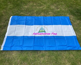 四号国庆节日旗帜 涤纶布90x150cm尼加拉瓜国旗 Nicaragua Flag