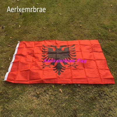 涤纶春亚纺4号国旗 90X150CM阿尔巴尼亚国旗  Albania flag