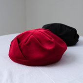 kloussy红色贝雷帽大头围显脸小春秋冬画家帽八角蓓蕾帽子女文艺