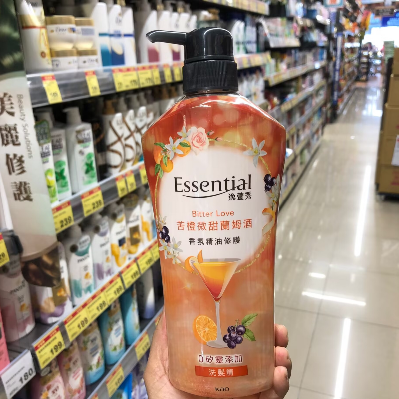 台湾采购花王Essentia逸萱秀苦橙微甜兰姆酒洗发水 护发素 润发乳