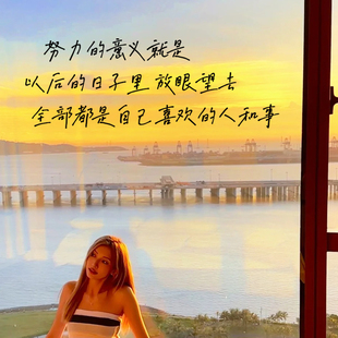 努力的意义文艺励志贴纸 民宿卧室客厅落地窗墙面装饰中文字墙贴