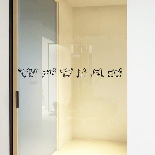 许北生猫咪简笔画玻璃贴纸
