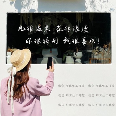 特别文艺手写体咖啡店墙面字贴