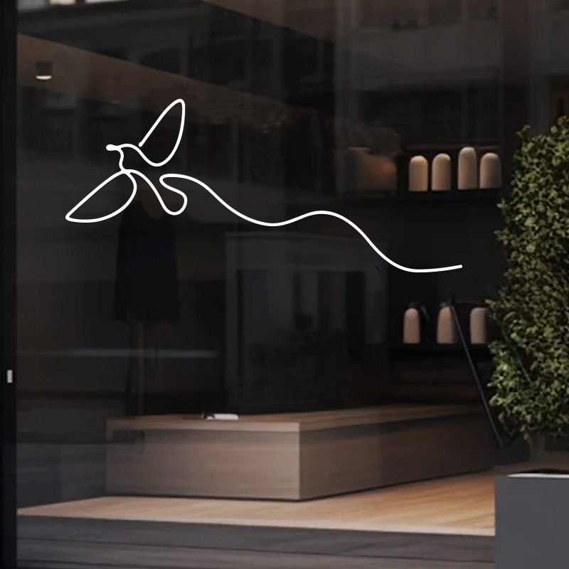 ins简约玻璃腰线贴纸 创意飞鸟装饰贴玻璃推拉门窗提示防撞头贴画,家居饰品,软装墙贴,淘宝优惠券,粉丝福利购,淘宝优惠卷