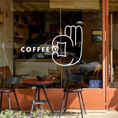 抽象ok手势coffee续命创意贴纸