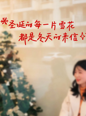圣诞节文艺句子咖啡店奶茶服装橱窗贴 玻璃门商场背景装饰贴纸字