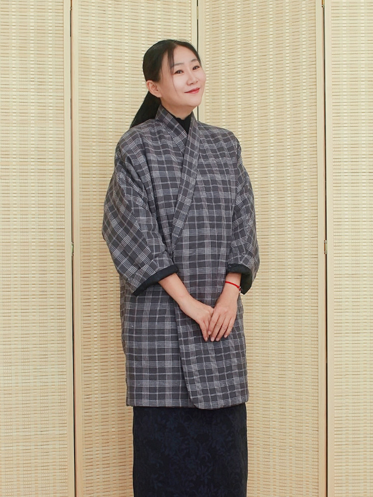 姜欢夹棉中款文艺宽松和风棉袄