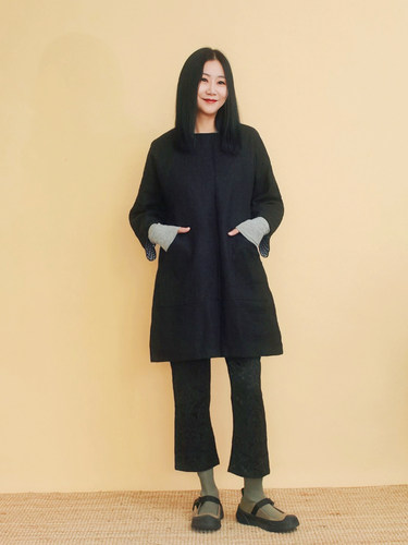 自然宽松麻素色简洁百搭