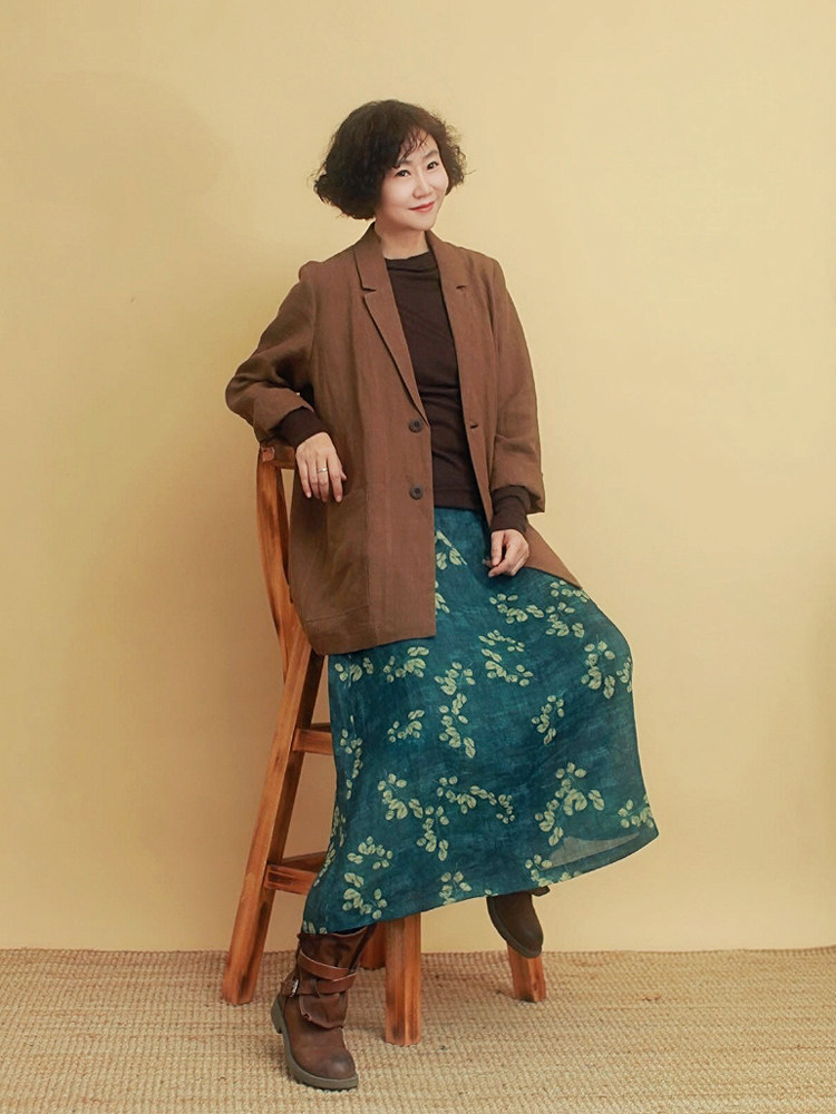 姜欢设计宽松文艺风百搭大西服