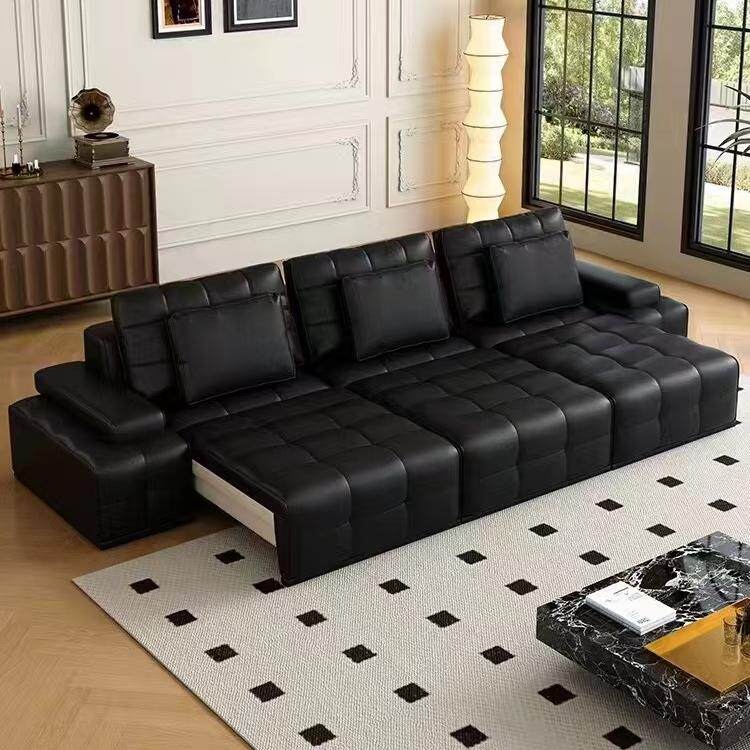 劳伦斯电动沙发床客厅小户型电动直排可伸缩三人位