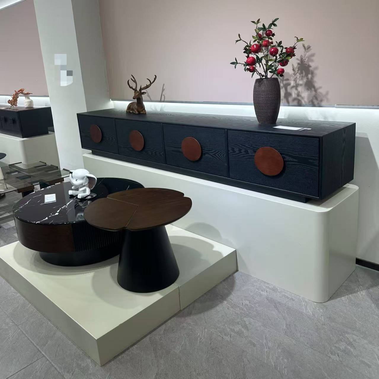 现代简约家用落地电视柜茶几客厅电视柜地柜