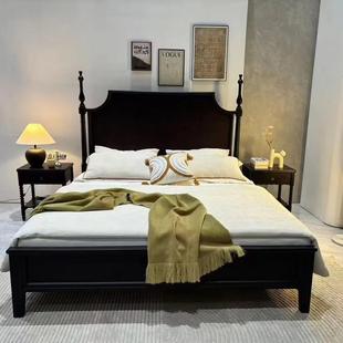 现代简约床卧室中古风床家用实木床 1.8米