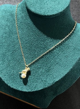 吊坠天然淡水珍珠立体小猫咪动物