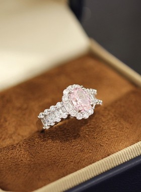 新款时尚百搭气质方钻戒指可调节