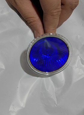 大杯MR16蓝色灯杯12V 20W直径5厘米卤素灯低压12伏玻璃GU5.3带盖