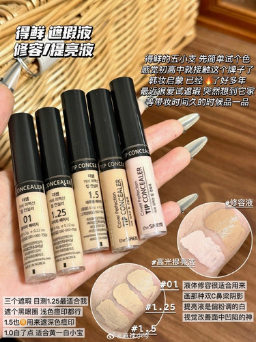 韩国The Saem得鲜遮瑕液膏提亮肤色遮盖斑点痘印黑眼圈泪沟修容笔