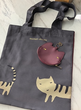 日单新款 tsumori chisato 猫咪帆布包单肩包手提包购物袋
