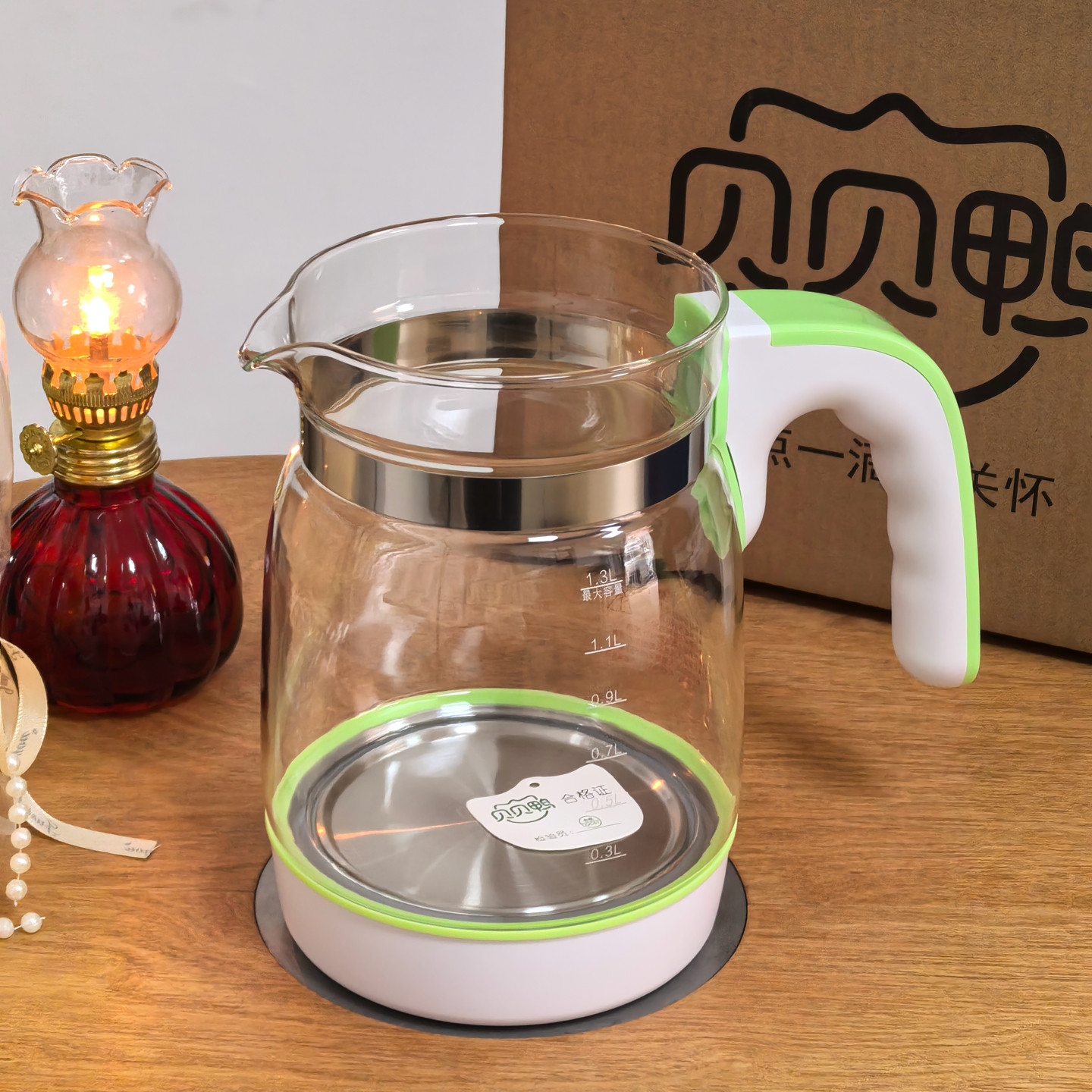 贝贝鸭玻璃壶带盖子配件官方正品通用原装新生宝宝恒温调奶器配件