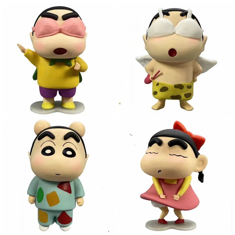 蜡笔小新 眼罩 梦露款 女装麻花辫 天使款 挨揍 睡衣公仔盒装手办