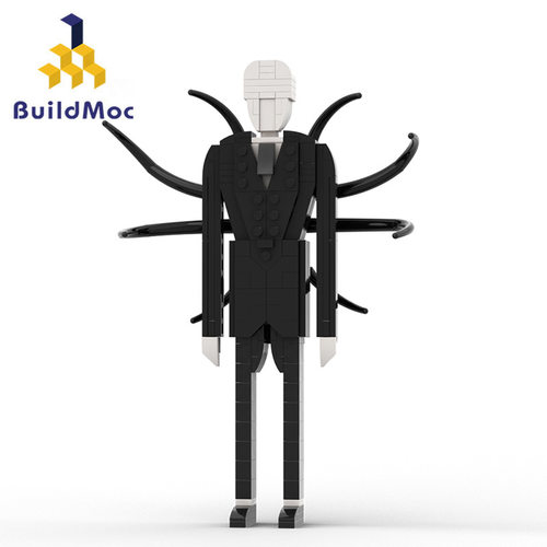 BuildMoc游戏系列Slender Man瘦长人儿童益智拼搭积木玩具