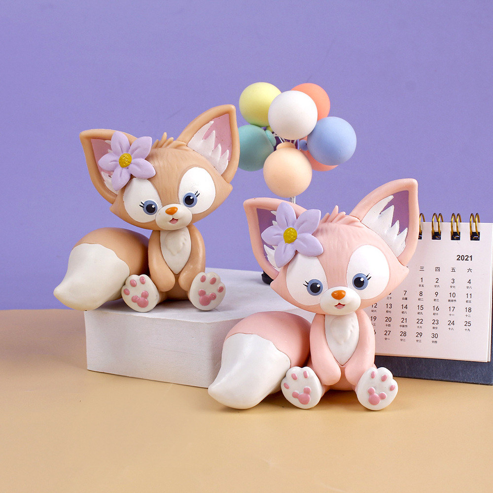 Q版坐姿玲娜贝儿可爱小狐狸蛋糕装饰摆件桌面装饰摆件潮玩