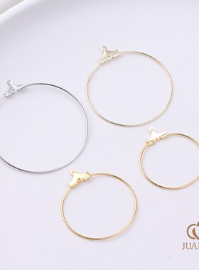 18K包金保色可串珠耳圈配件