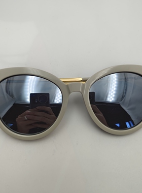 2025猫眼太阳镜米灰色金边偏光镜片防紫外线时尚百搭女款CE467