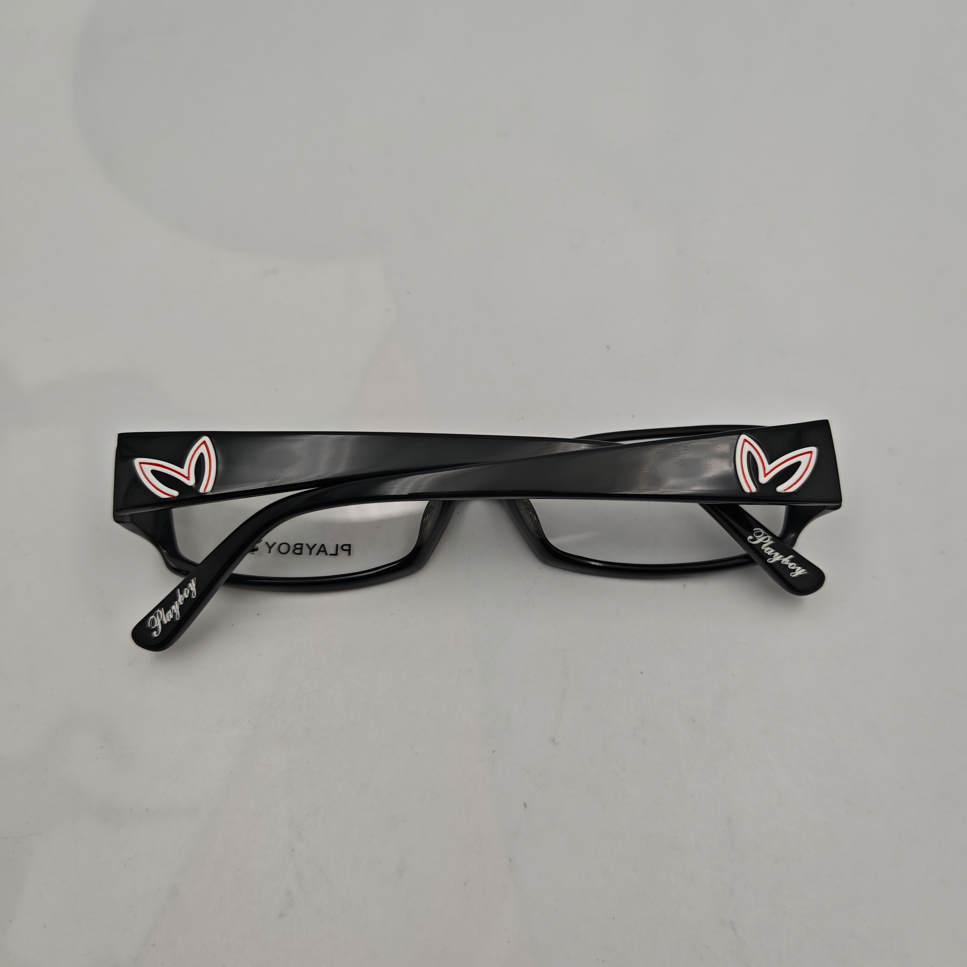 经典矩形框眼镜黑色镜架配红白兔耳Logo简约时尚适合日常CE531