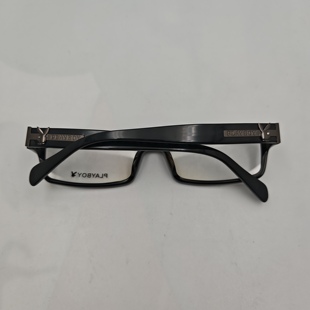 Playboy黑色板材框光学眼镜架男女通用经典兔标简约时尚款CE537