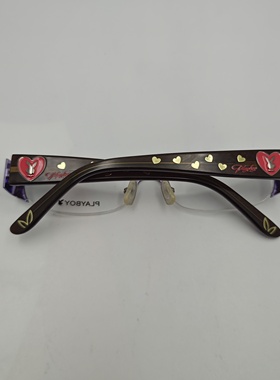 Playboy紫色半框眼镜深棕镜腿金色爱心兔子装饰时尚女性专属CE502