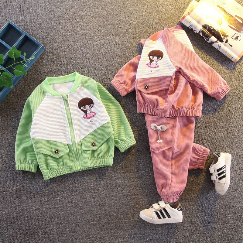 2024年女童套装新款童装套装女童洋气春装韩版女宝宝时髦两件套