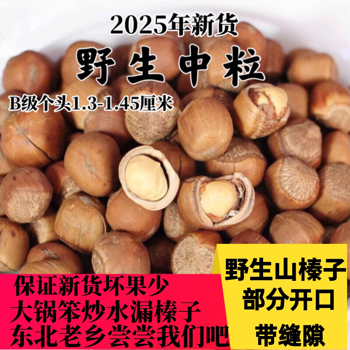 2025新货野生山榛子东北特产铁岭开原水漏手拍榛子产地直销中粒