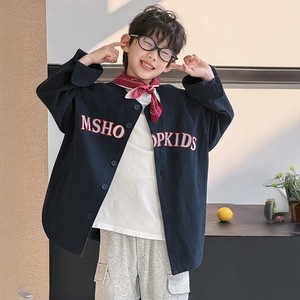 棉小铺儿童男童外套春季韩版2026新款圆领刺绣潮牌童装运动棒球服