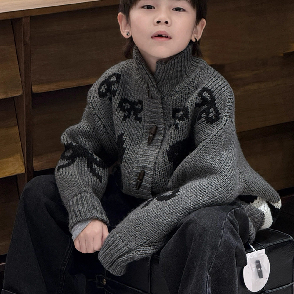 男童秋冬时尚百搭帅气针织外套2026年中大童潮牌简约卡通开衫毛衣,童装/婴儿装/亲子装,毛衣/针织衫,淘宝优惠券,粉丝福利购,淘宝优惠卷