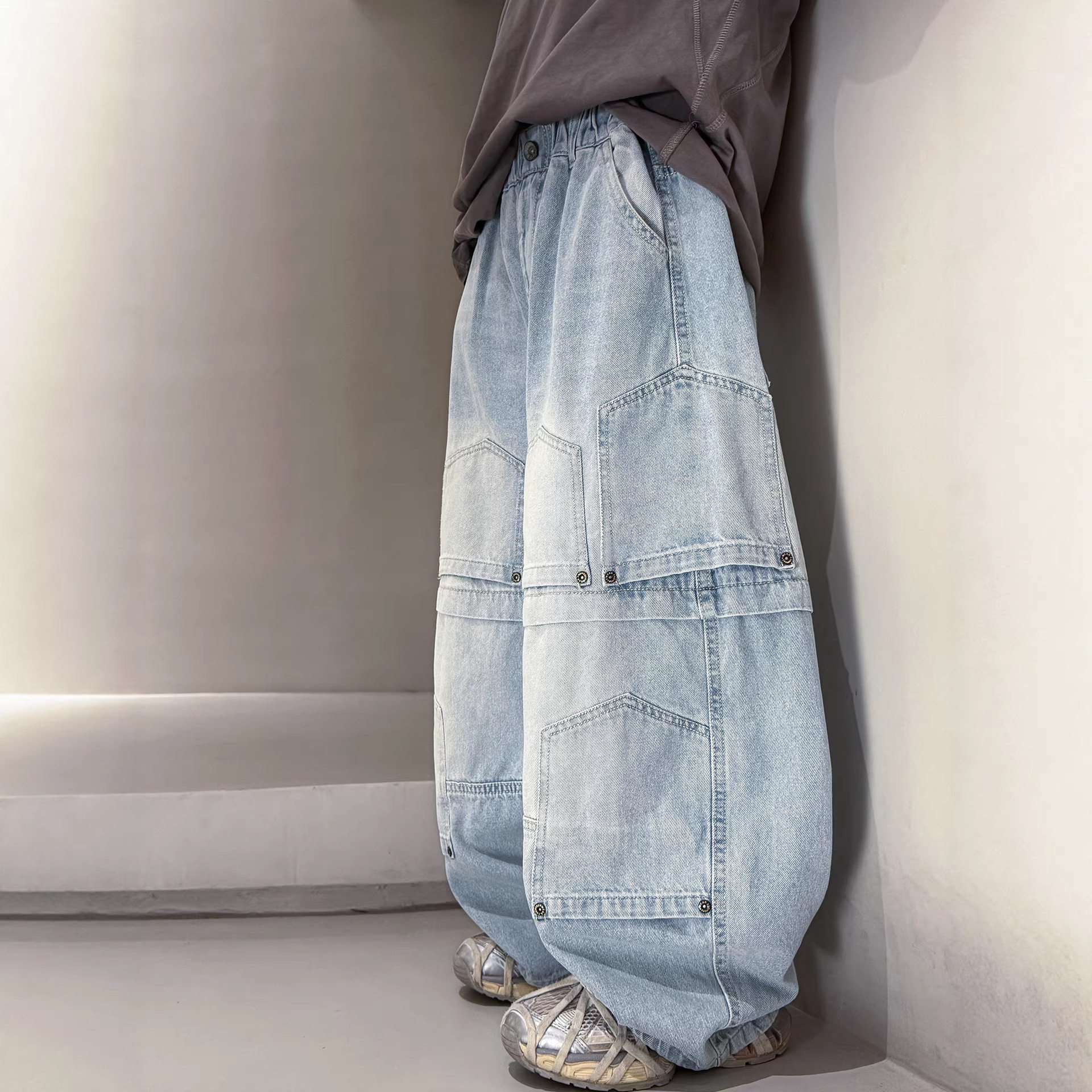 男童牛仔裤春秋款2026新款大儿童装痞帅宽松休闲直筒裤子男孩春装