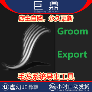 Groom 毛发系统导出工具ABC格式 Export 版 转换插件 最新 虚幻UE5.7