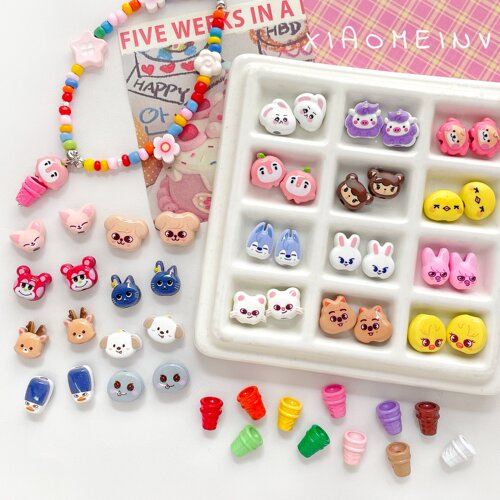 韩团官娃动物塑应援珠DIY