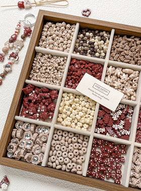 圣诞限定红色系可爱Kitty猫爱心华夫格珠子diy手链项链手机链配件