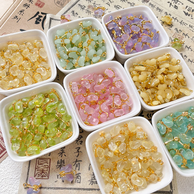 古风清冷感琉璃蝴蝶吊坠琉璃配件