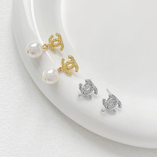 18k铜包金保色耳钉s925银针diy单挂手工饰品小众耳饰耳环配件