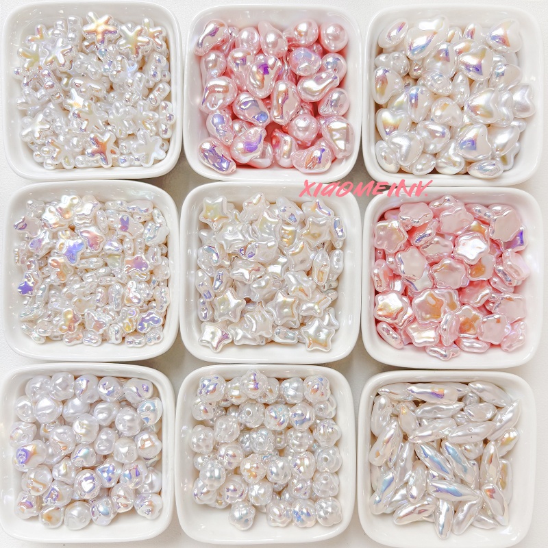 异性巴洛克超闪暖饱和粉白珍珠散珠diy手作树脂手链项链串珠材料