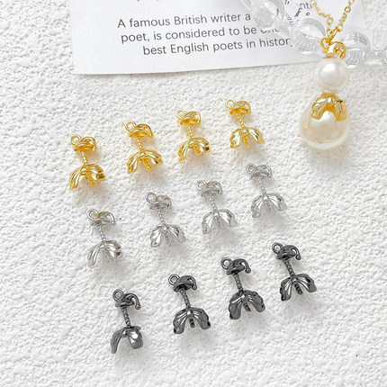 14k包金镀真金保色巴洛克雪人帽子围巾插珍珠配件diy手链项链材料