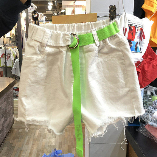 品牌童装实体店韩货Bluerush白色百搭休闲短裤断码捡漏余9码