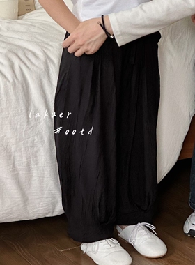 拉酷LAKUER品牌童装实体店断码捡漏黑色长裤防蚊裤抖抖裤LMX90127