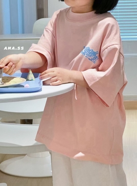 A Magic Pig品牌AMA童装实体店断码捡漏宽松休闲亲子短袖T恤A1818