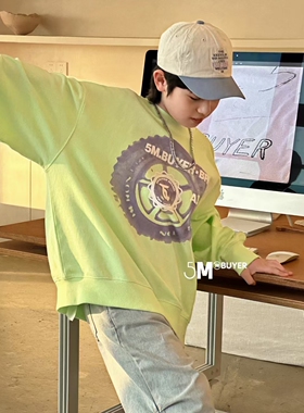 5M品牌童装实体店断码捡漏春秋款休闲宽松大版圆领卫衣C111028